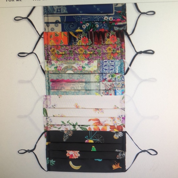 Johnny Was multi print and color face mask set NIOB made of silk - Picture 1 of 2